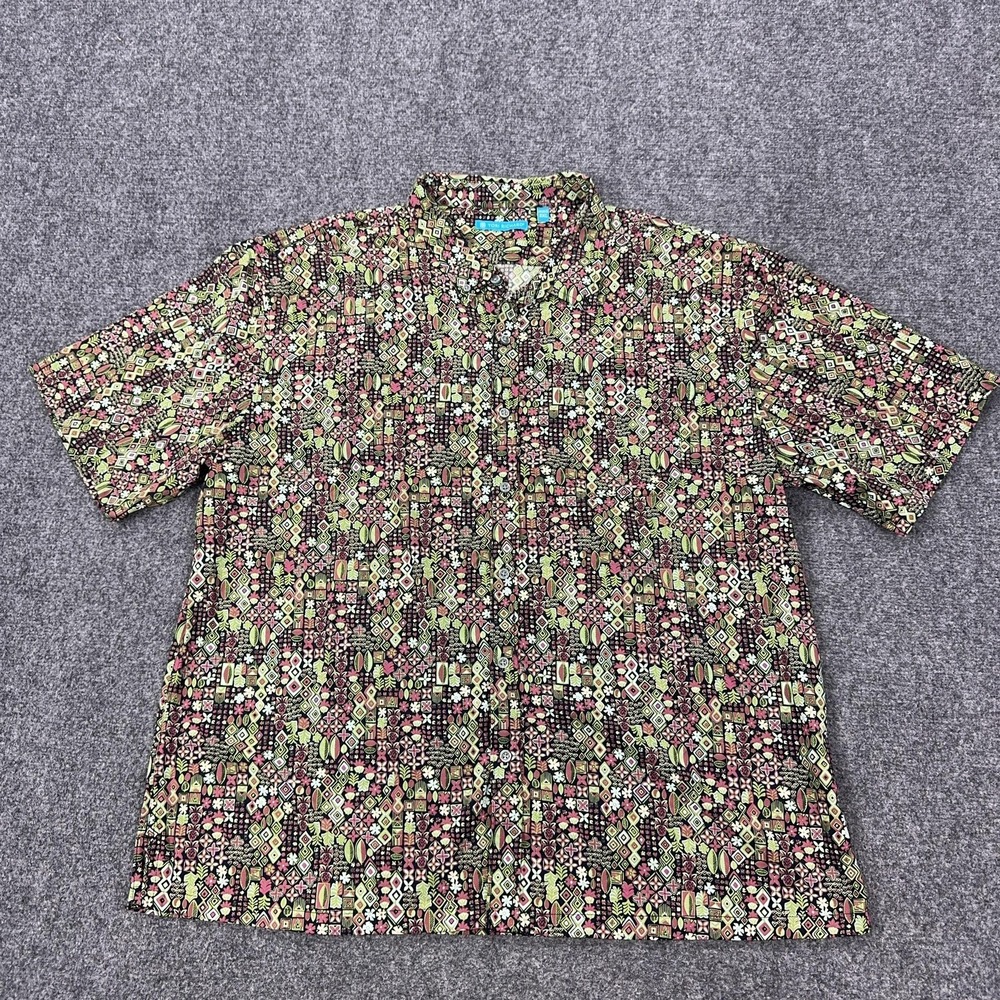 Tori Richard Shirt Mens 2XL Multicolor Floral Stretch Short Sleeve Hawaiian